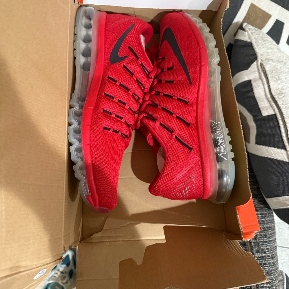 Nike Red and Black Air Max Athletic Shoes